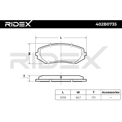 Klocki hamulcowe RIDEX 402B0735 402B0735 - foto 8