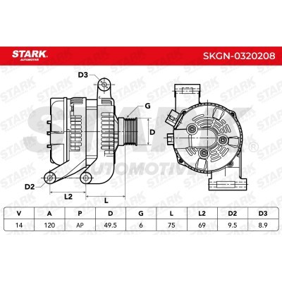 Alternator Stark SKGN-0320208 SKGN-0320208 - foto 6