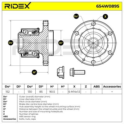 Łożysko Koła RIDEX 654W0895 654W0895 - foto 5