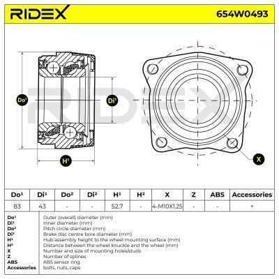 Łożysko Koła RIDEX 654W0493 654W0493 - foto 5