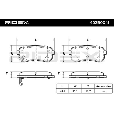 Klocki hamulcowe RIDEX 402B0041 402B0041 - foto 3