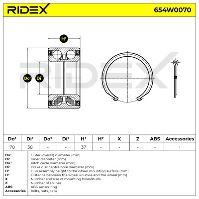 Łożysko Koła RIDEX 654W0070 654W0070 - foto 4