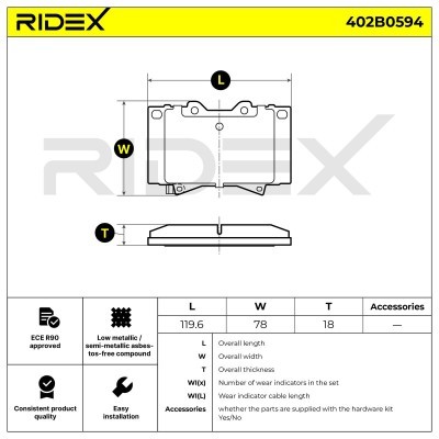 Klocki hamulcowe RIDEX 402B0594 402B0594 - foto 4