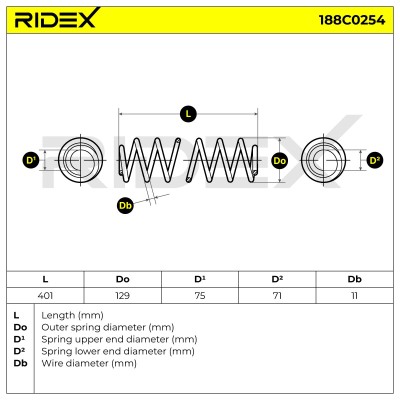 Sprężyna Zawieszenia RIDEX 188C0254 188C0254 - foto 5