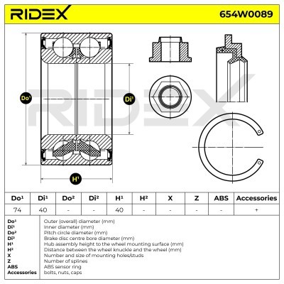Łożysko Koła RIDEX 654W0089 654W0089 - foto 3