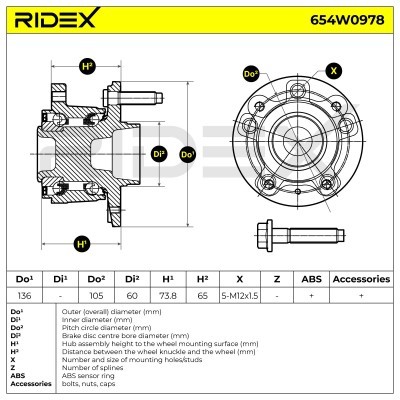 Łożysko Koła RIDEX 654W0978 654W0978 - foto 9
