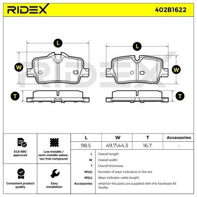 Klocki hamulcowe RIDEX 402B1622 402B1622 - foto 6