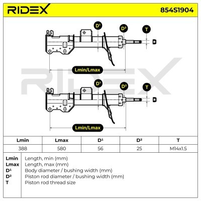 Amortyzator RIDEX 854S1904 854S1904 - foto 5