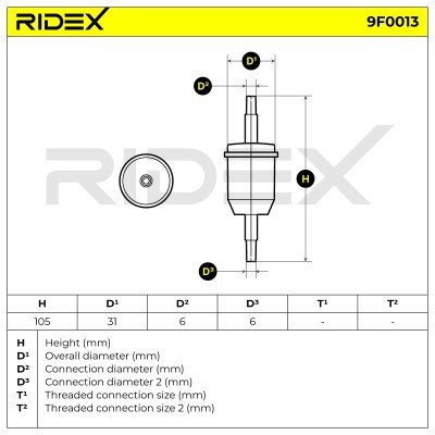 Filtr Paliwa RIDEX 9F0013 9F0013 - foto 5