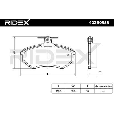 Klocki hamulcowe RIDEX 402B0958 402B0958 - foto 6