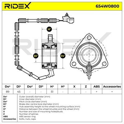 Łożysko Koła RIDEX 654W0800 654W0800 - foto 5