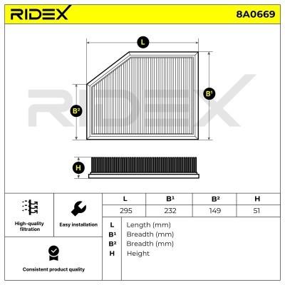 Filtr Powietrza RIDEX 8A0669 8A0669 - foto 6