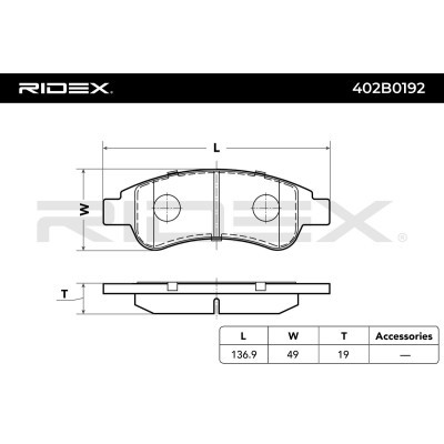 Klocki hamulcowe RIDEX 402B0192 402B0192 - foto 4