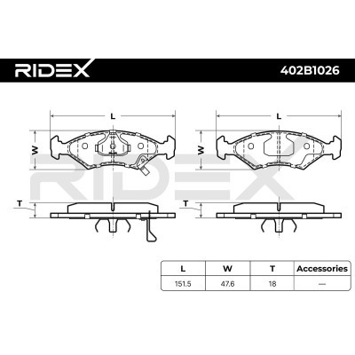 Klocki hamulcowe RIDEX 402B1026 402B1026 - foto 7