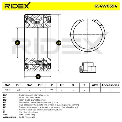 Łożysko Koła RIDEX 654W0594 654W0594 - foto 3
