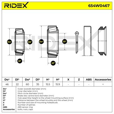 Łożysko Koła RIDEX 654W0467 654W0467 - foto 5