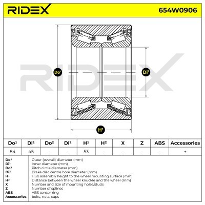 Łożysko Koła RIDEX 654W0906 654W0906 - foto 8