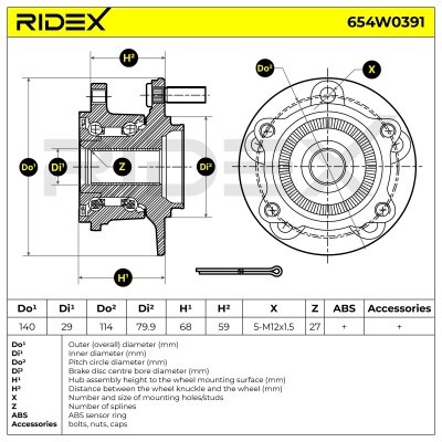Łożysko Koła RIDEX 654W0391 654W0391 - foto 3