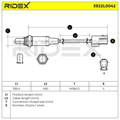 Sonda Lambda RIDEX 3922L0042 3922L0042 - foto 6