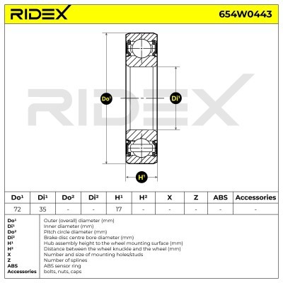 Łożysko Koła RIDEX 654W0443 654W0443 - foto 5