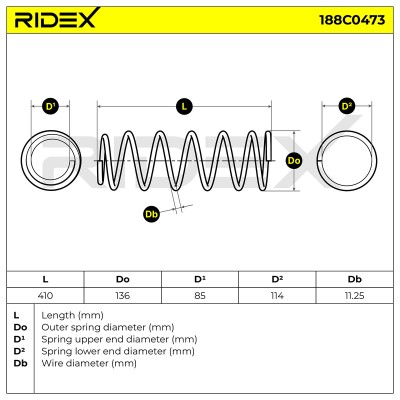 Sprężyna Zawieszenia RIDEX 188C0473 188C0473 - foto 5
