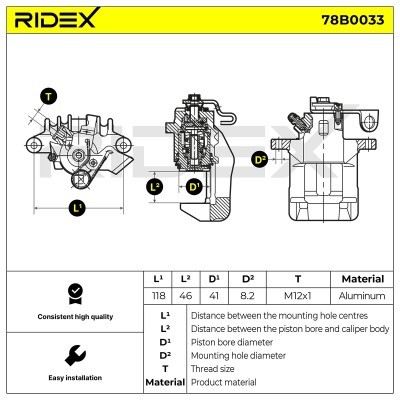 Zacisk Hamulcowy RIDEX 78B0033 78B0033 - foto 5