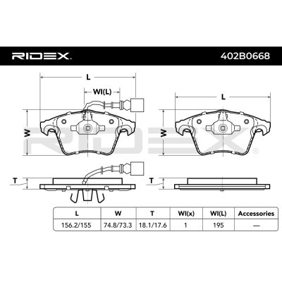 Klocki hamulcowe RIDEX 402B0668 402B0668 - foto 3