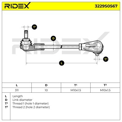 Łącznik Stabilizatora RIDEX 3229S0567 3229S0567 - foto 7