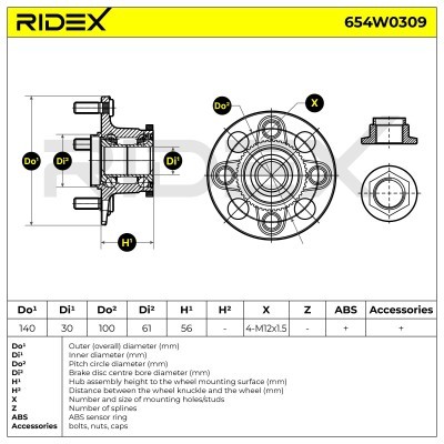 Łożysko Koła RIDEX 654W0309 654W0309 - foto 5