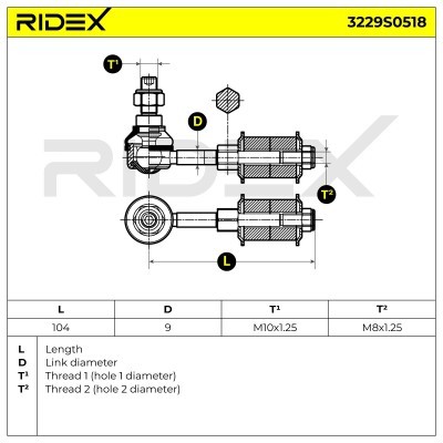 Łącznik Stabilizatora RIDEX 3229S0518 3229S0518 - foto 5