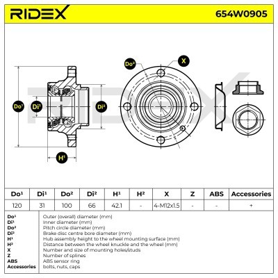 Łożysko Koła RIDEX 654W0905 654W0905 - foto 6