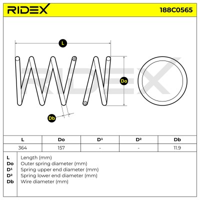 Sprężyna Zawieszenia RIDEX 188C0565 188C0565 - foto 5