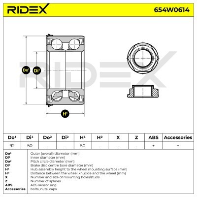 Łożysko Koła RIDEX 654W0614 654W0614 - foto 5