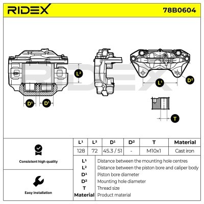 Zacisk Hamulcowy RIDEX 78B0604 78B0604 - foto 6