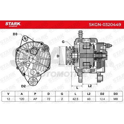 Alternator Stark SKGN-0320449 SKGN-0320449 - foto 5