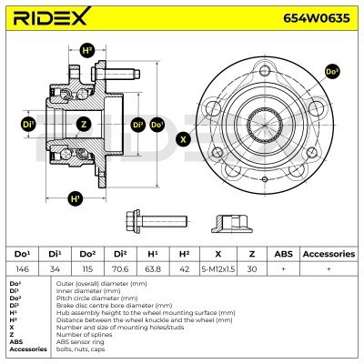 Łożysko Koła RIDEX 654W0635 654W0635 - foto 5