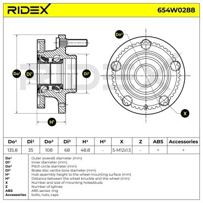Łożysko Koła RIDEX 654W0288 654W0288 - foto 5