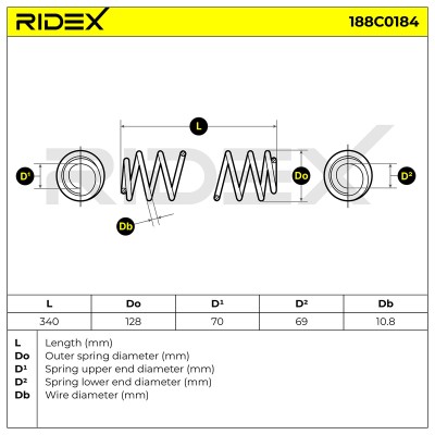 Sprężyna Zawieszenia RIDEX 188C0184 188C0184 - foto 5