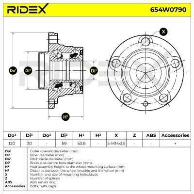 Łożysko Koła RIDEX 654W0790 654W0790 - foto 5