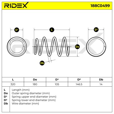 Sprężyna Zawieszenia RIDEX 188C0499 188C0499 - foto 5