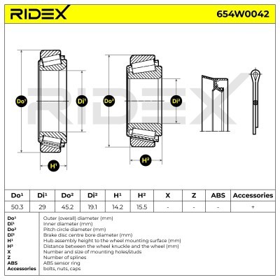 Łożysko Koła RIDEX 654W0042 654W0042 - foto 3