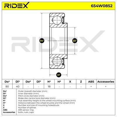 Łożysko Koła RIDEX 654W0852 654W0852 - foto 6