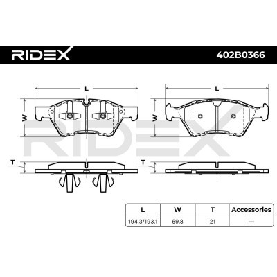 Klocki hamulcowe RIDEX 402B0366 402B0366 - foto 7
