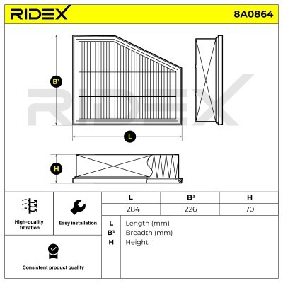 Filtr Powietrza RIDEX 8A0864 8A0864 - foto 3