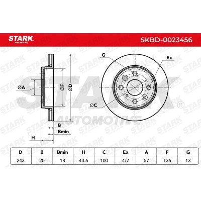 Tarcza hamulcowa Stark SKBD-0023456 SKBD-0023456 - foto 2