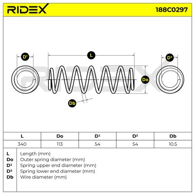 Sprężyna Zawieszenia RIDEX 188C0297 188C0297 - foto 5