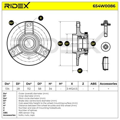 Łożysko Koła RIDEX 654W0086 654W0086 - foto 7
