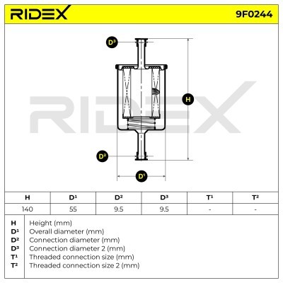 Filtr Paliwa RIDEX 9F0244 9F0244 - foto 5