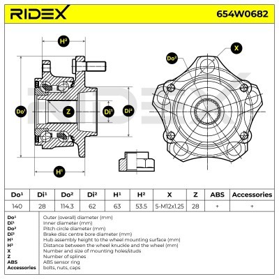 Łożysko Koła RIDEX 654W0682 654W0682 - foto 6