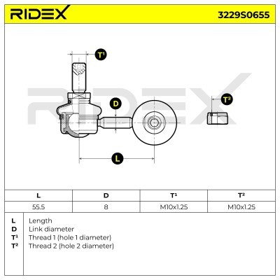 Łącznik Stabilizatora RIDEX 3229S0655 3229S0655 - foto 5